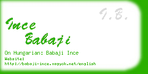 ince babaji business card